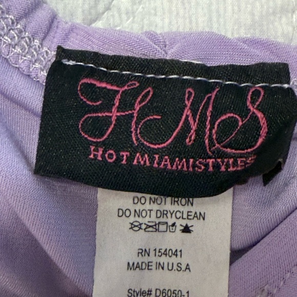 Hot Miami Styles Lavender Ruched Mini Dress NWT M - Picture 4 of 7